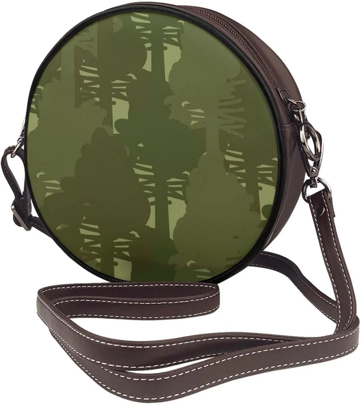 Small Crossbody Bags for Women Round Purses PU Leather Shoulder Bag with Adjustable Strap
