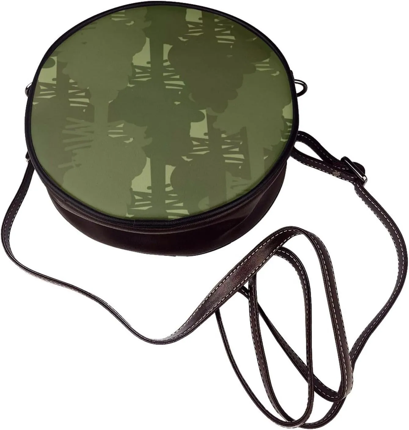 Small Crossbody Bags for Women Round Purses PU Leather Shoulder Bag with Adjustable Strap