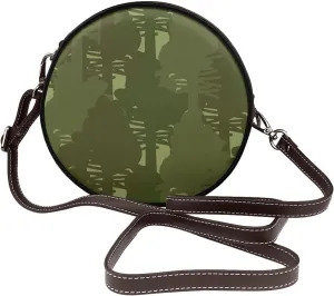 Small Crossbody Bags for Women Round Purses PU Leather Shoulder Bag with Adjustable Strap