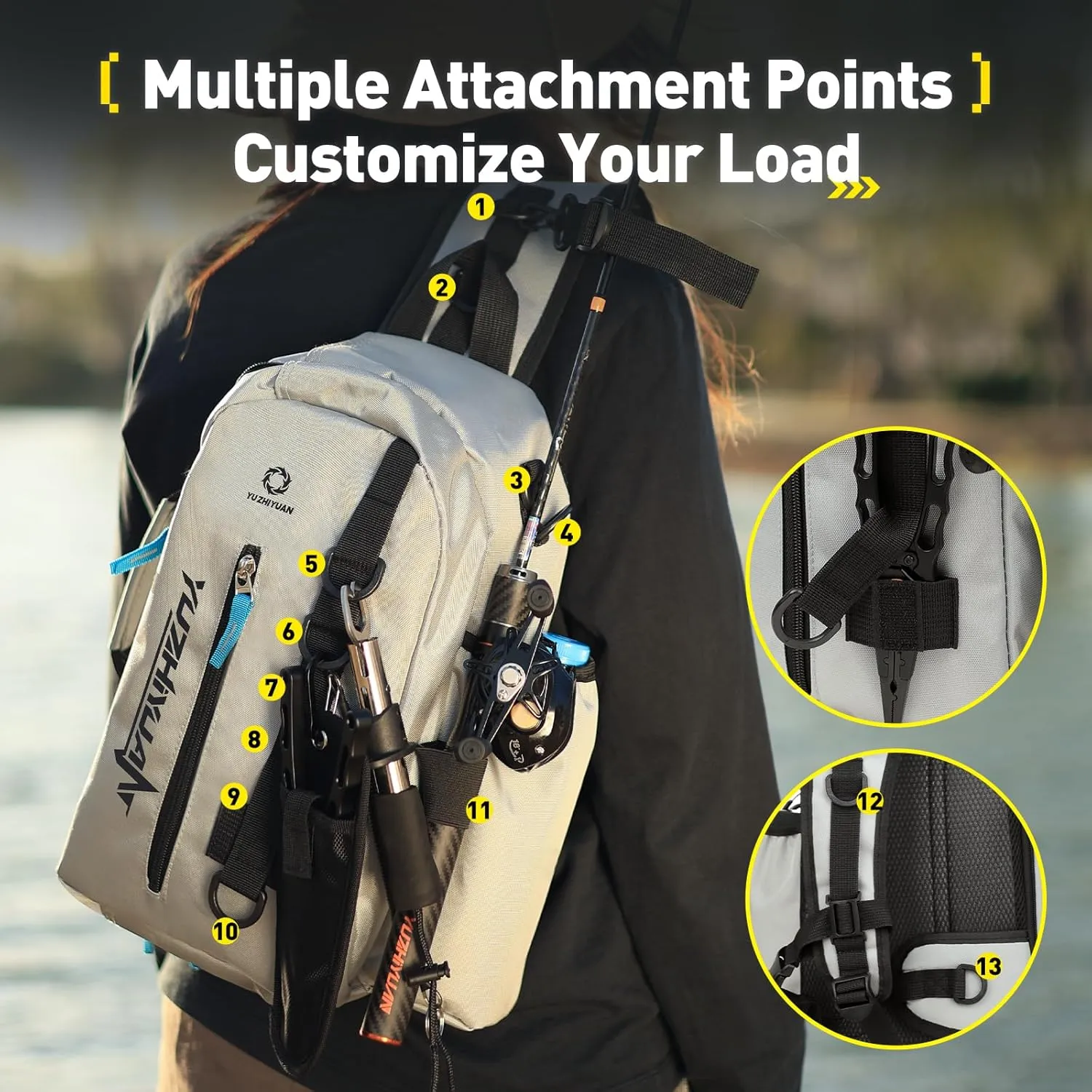Small Fishing Bag with Rod Strap, Portable & Lightweight, Fish Small Tackle bag – Fits Tackle Boxes & Gear,Move Freely, Cast Smoothly - Fishing Gifts for Men