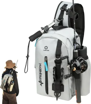 Small Fishing Bag with Rod Strap, Portable & Lightweight, Fish Small Tackle bag – Fits Tackle Boxes & Gear,Move Freely, Cast Smoothly - Fishing Gifts for Men