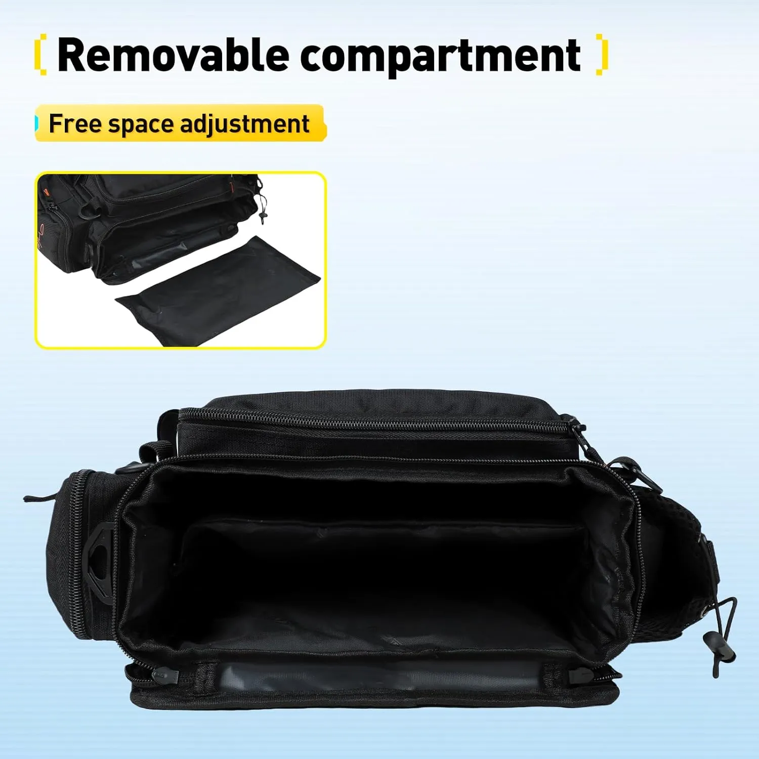 Small Fishing Bag with Rod Strap, Small Tackle Bag – Tackle Boxes & Gear,Portable & Lightweight, Move Freely, Cast Smoothly - Fishing Gifts for Men (Large - Black)