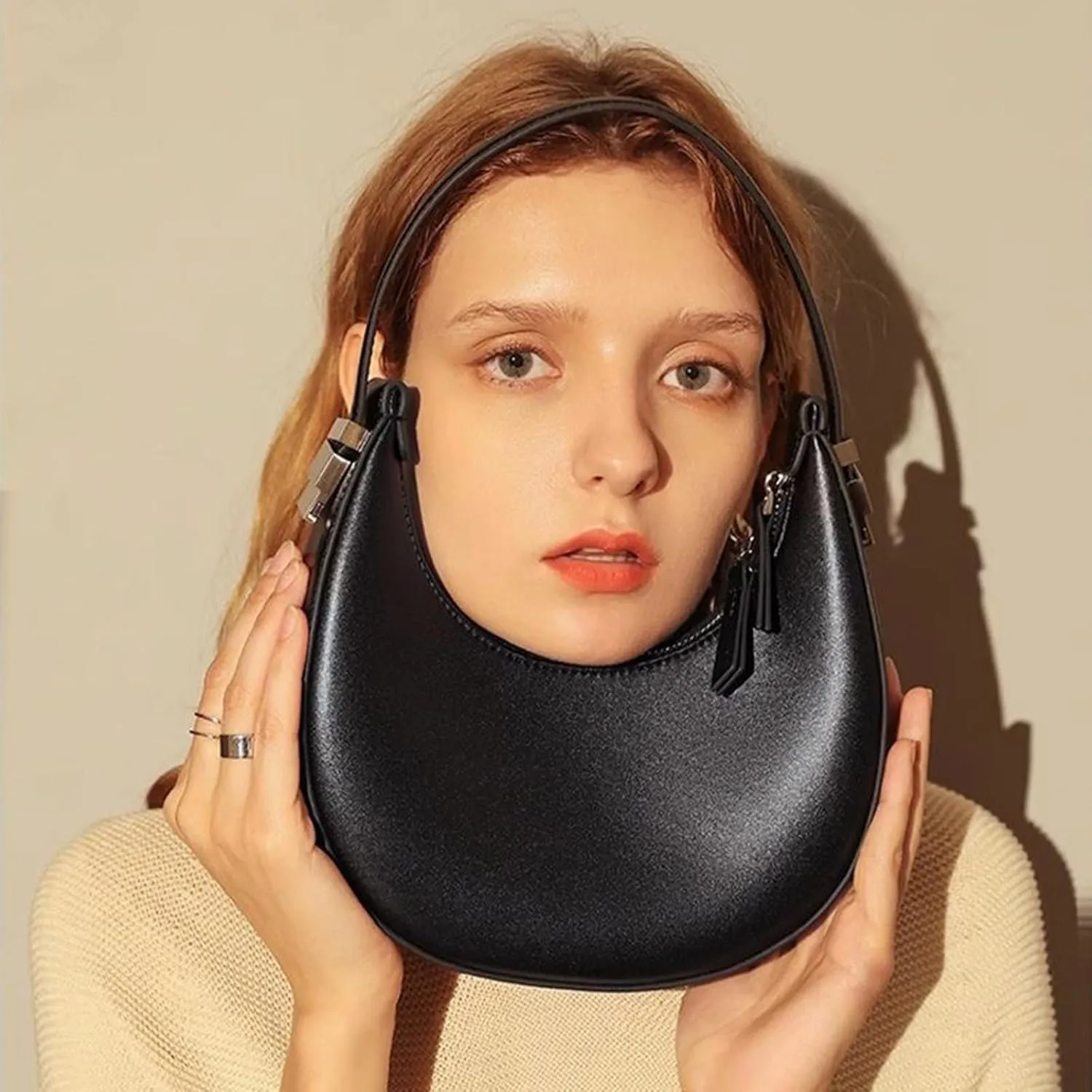 Small Purse for women,Trendy Cute Shoulder Bags Small Clutch Hobo Tote Handbag With Double Zipper Closure