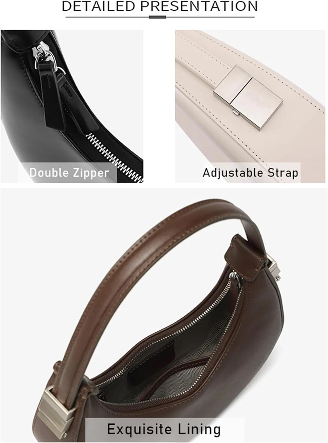 Small Purse for women,Trendy Cute Shoulder Bags Small Clutch Hobo Tote Handbag With Double Zipper Closure