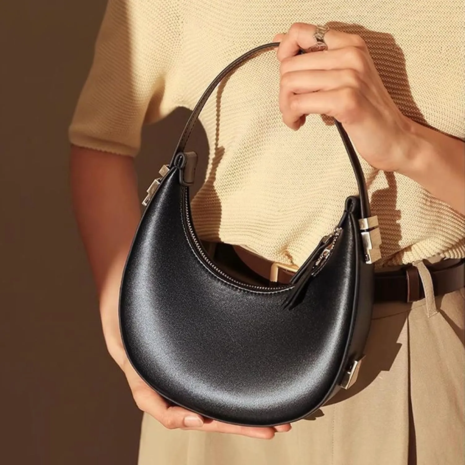 Small Purse for women,Trendy Cute Shoulder Bags Small Clutch Hobo Tote Handbag With Double Zipper Closure