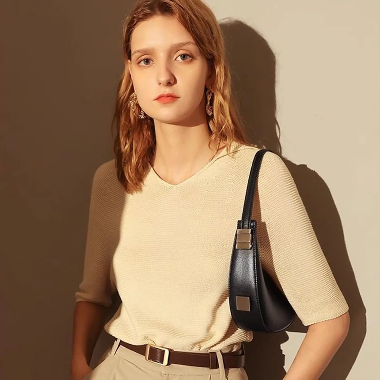 Small Purse for women,Trendy Cute Shoulder Bags Small Clutch Hobo Tote Handbag With Double Zipper Closure