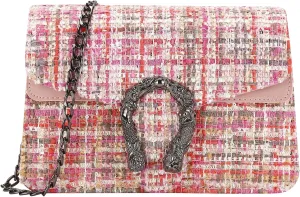 Small Quilted Crossbody Bag for Women Trendy Cute Ladies Shoulder Evening Bag Clutch with Chain Designer Tweed Purses