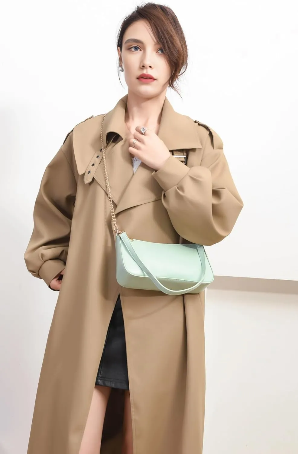 Small Shoulder Bag for Women Trendy Purse Retro Vegan Leather Hobo Purses Clutch Tote HandBags with Zipper Closure