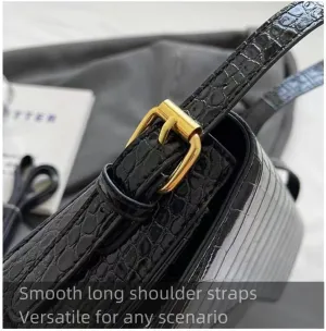 Small Shoulder Bag for Women,Y2K Purse,Crocodile Handbag Clutch Purse Classic Retro Crossbody Bag with Zipper Closure Satchel