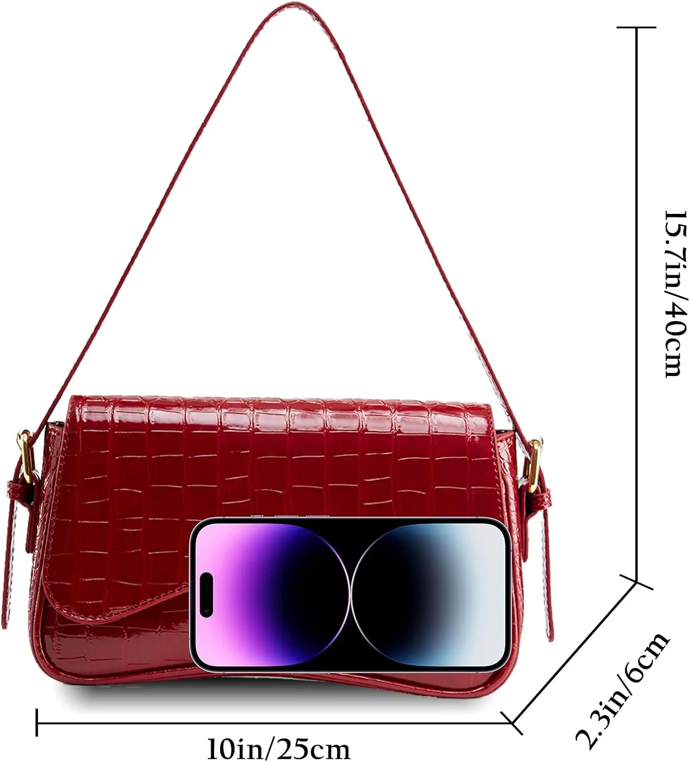 Small Shoulder Bags,Crossbody Purses for Women Vegan Leather Handbag Clutch Hobo Purse with 2 Removable Straps