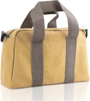 Small Tool Bag, Canvas Tool Storage Bag, Large Capacity Multipurpose Zipper Soft Tote Organizer Pouch, for Electrician, Plumbing, Gardening,Tools Bags for Men (khaki, 14 Inch)