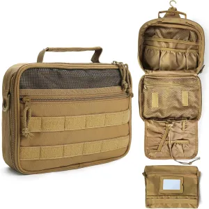 SMONT Tactical Toiletry Bag for Men, 9.5" Hanging Dopp Kit Shaving Hygiene Bag for Traveling Bathroom