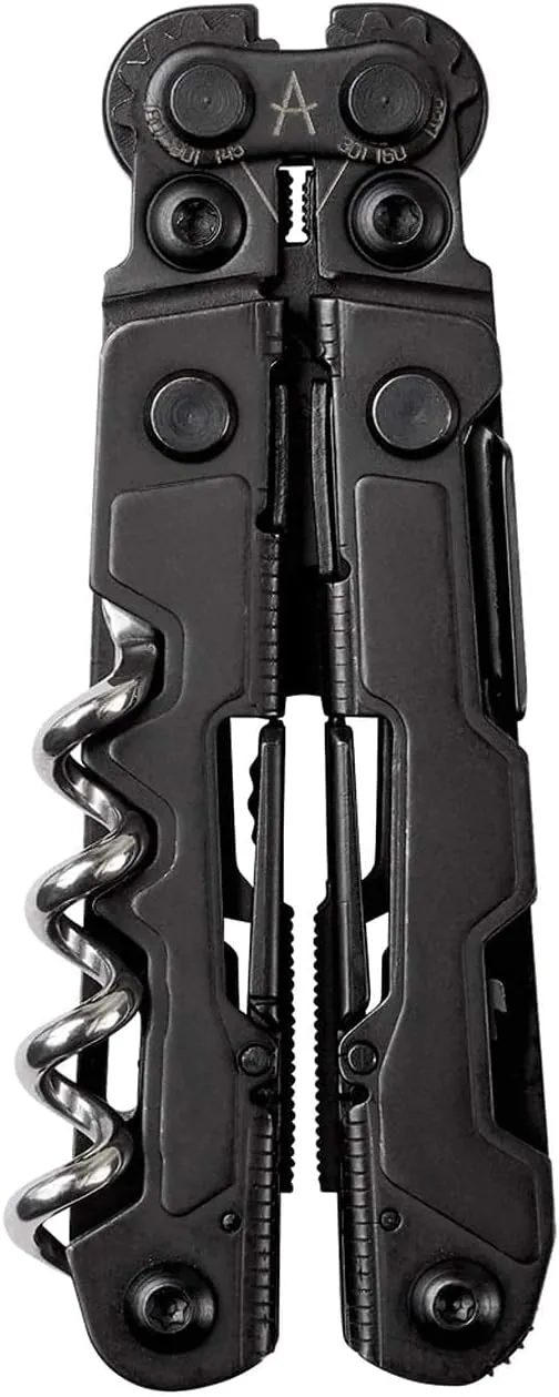 SOG PowerLitre Mini Utility Multi-Tool w/ 19 Lightweight Tools, Compact 5 Inch Long Utility Tool with Knife, Screwdriver, Hex Bit Holder, Black