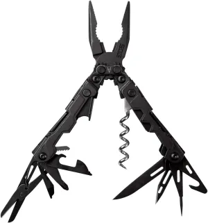 SOG PowerLitre Mini Utility Multi-Tool w/ 19 Lightweight Tools, Compact 5 Inch Long Utility Tool with Knife, Screwdriver, Hex Bit Holder, Black