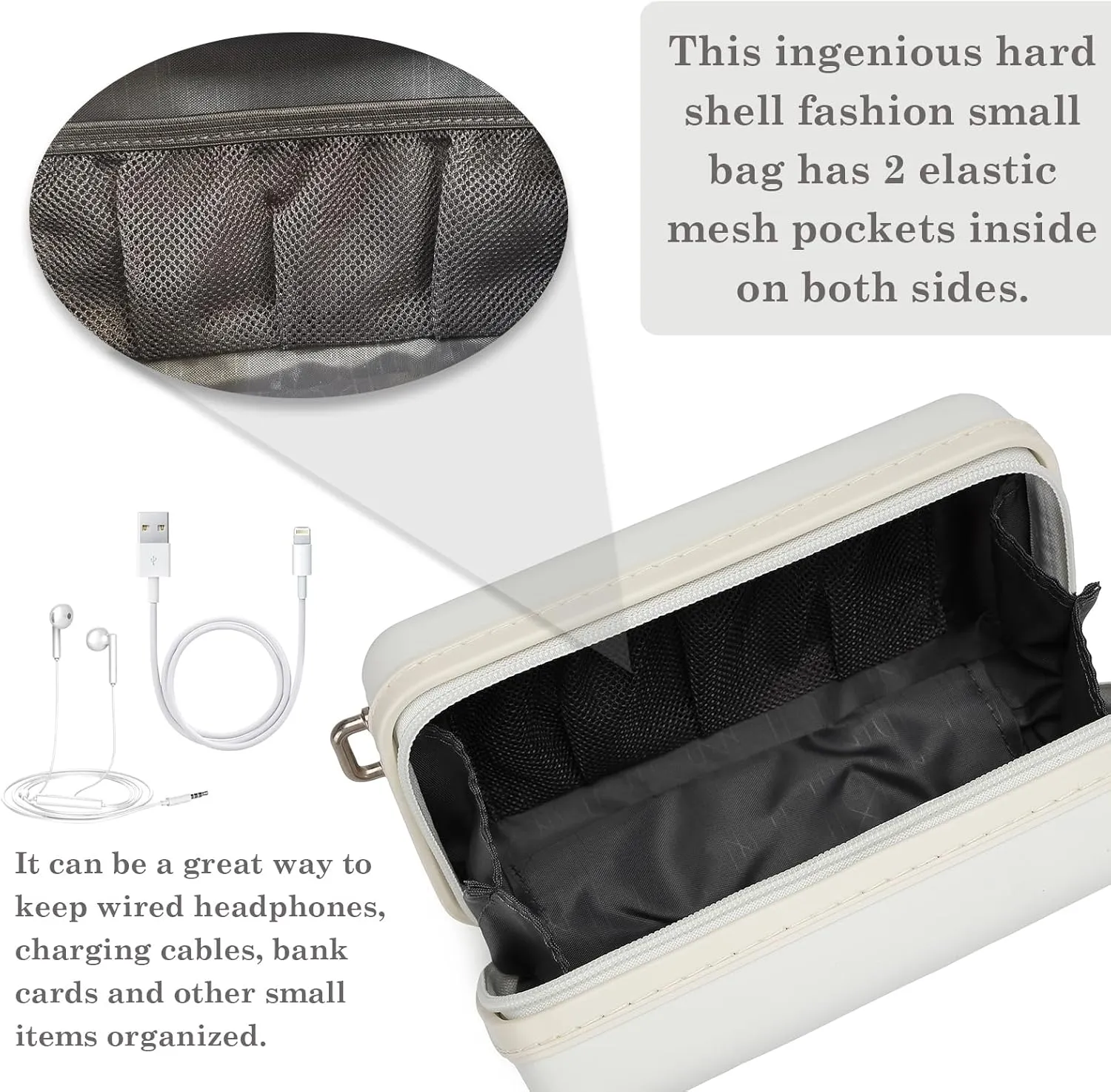 Somago Hard Shell Small Festival Handbag with Adjustable Strap, Crossbody Cell Phone Purse, 6 Inch Cosmetic Bag
