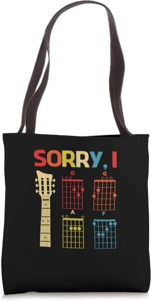 Sorry Funny Hidden Message Guitar Chords Don't Give As F-ck Tote Bag