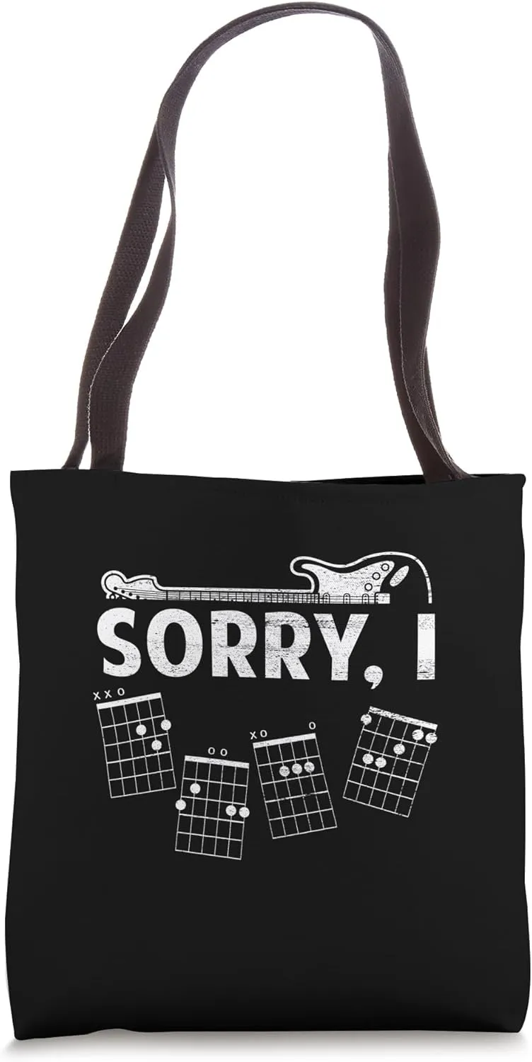 Sorry I-DGAF Funny Hidden Message Guitar Chords For Lover Tote Bag