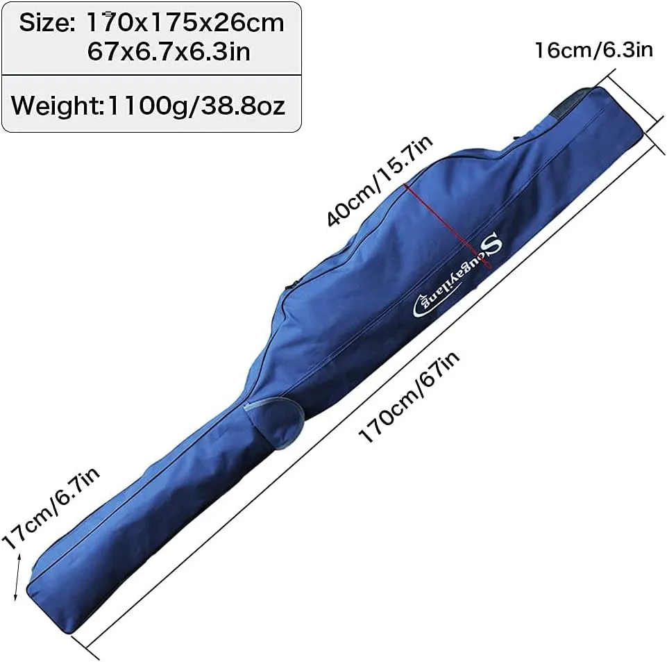 Sougayilang Fishing Rod Case Organizer Pole Storage Bag Fishing Rod and Reel Carrier Organizer for Travel