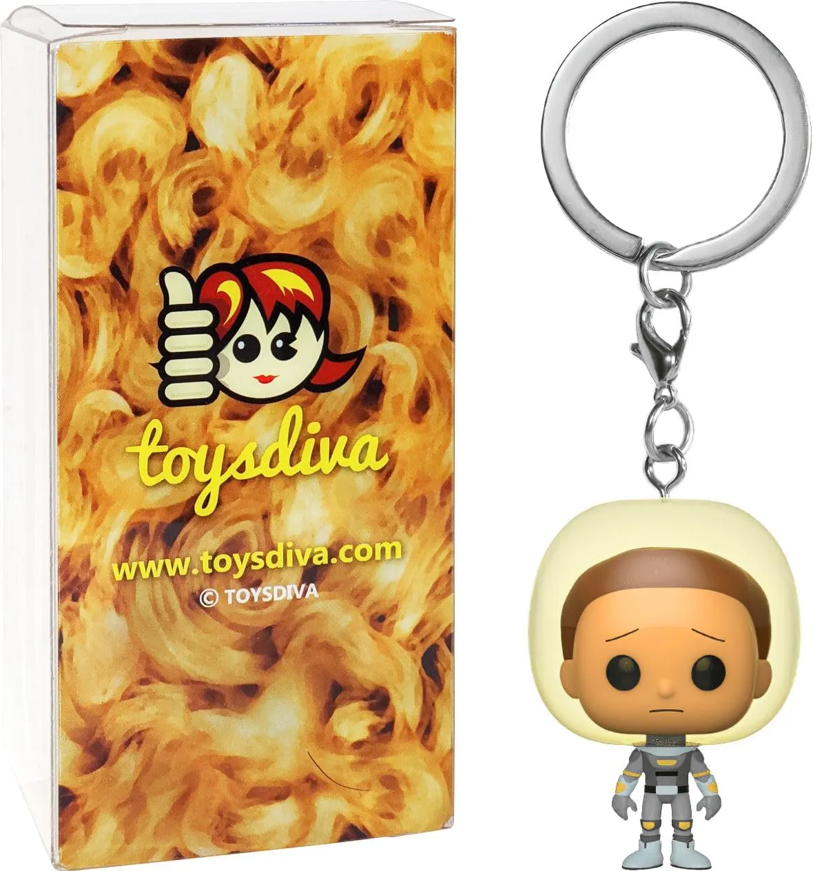 Space Suit Mort y: Pocket P o p ! Mini-Figural K e y c h a i n Bundle with 1 Compatible Graphic Protector (45420 - B)