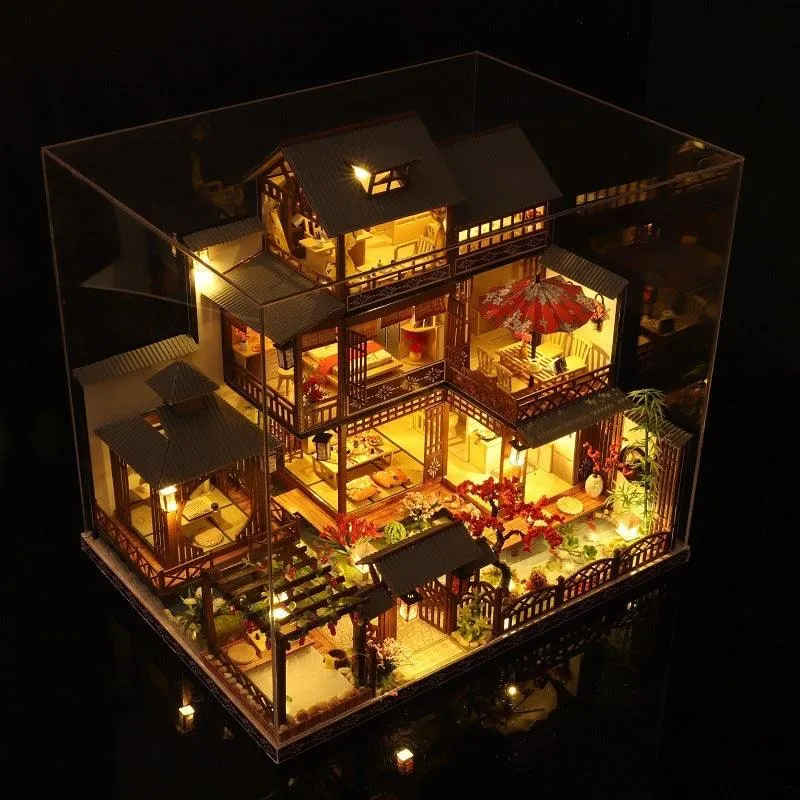 Spring Courtyard - Japanese House- DIY Miniature Dollhouse Kit