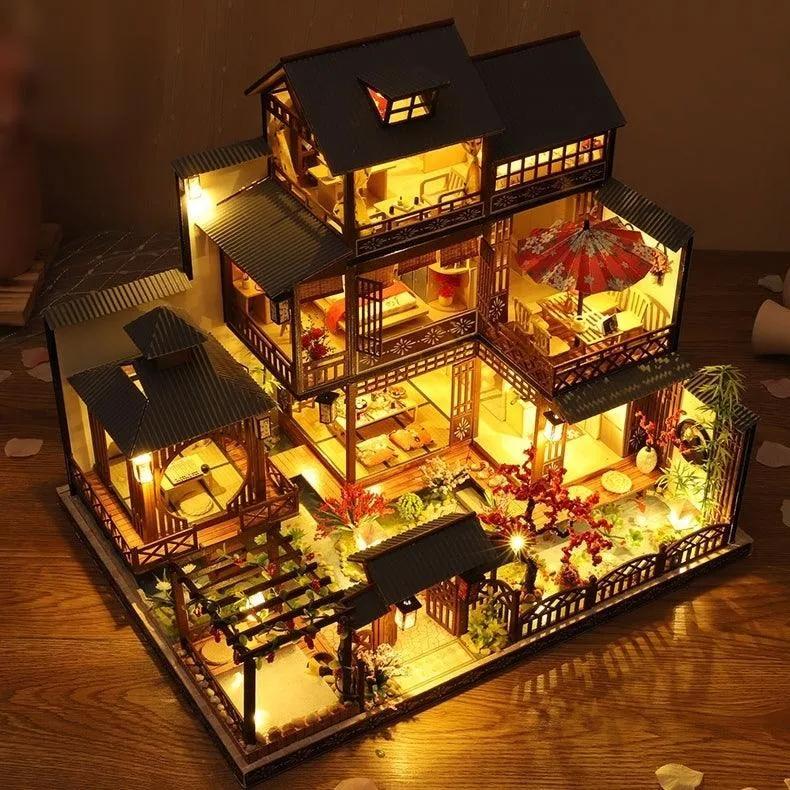 Spring Courtyard - Japanese House- DIY Miniature Dollhouse Kit