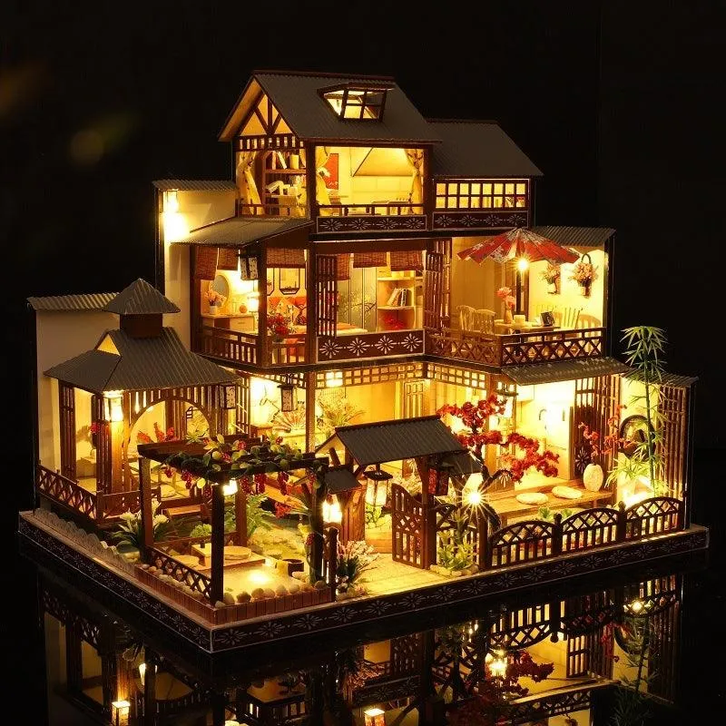 Spring Courtyard - Japanese House- DIY Miniature Dollhouse Kit
