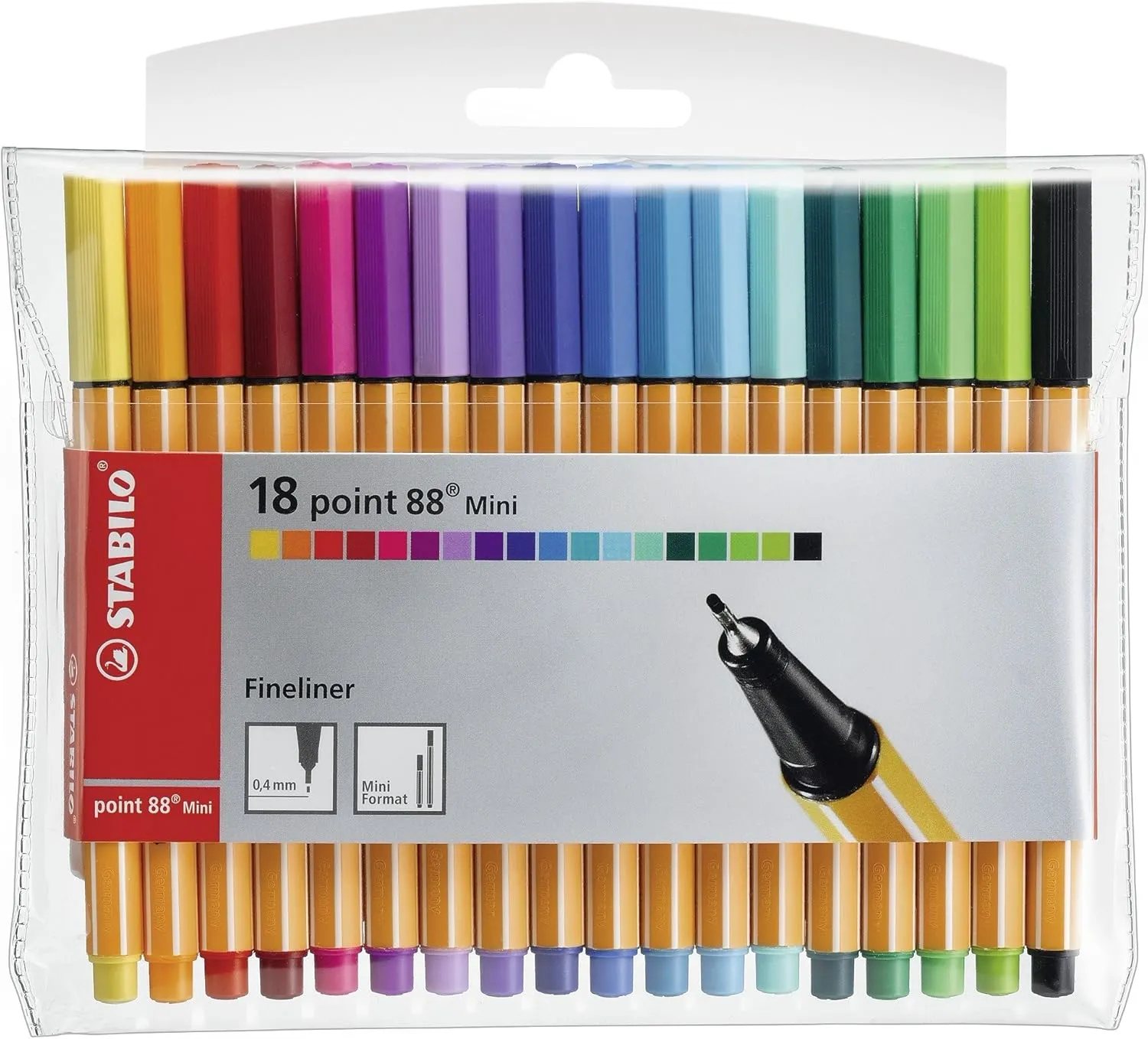 STABILO Fineliner point 88 MINI - Wallet of 18 - Assorted Colors