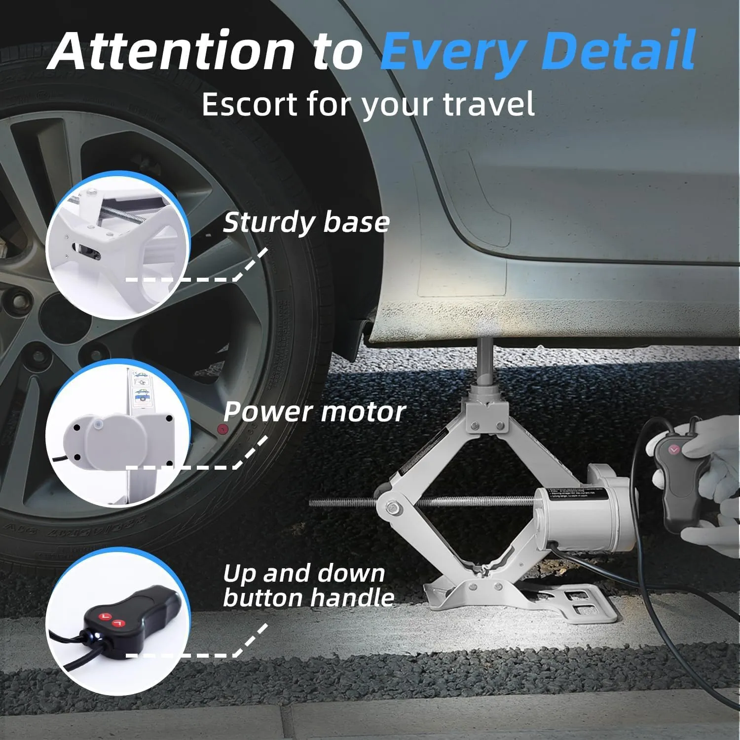 STANDTALL Electric Car Jack Floor Jack 3 Ton All-in-one Automatic 12v Scissor Lift Jack Car Repair Tool for Sedans and SUV