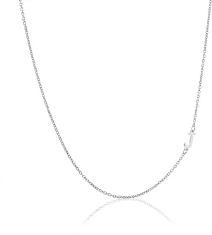 Sterling Silver Side Mini Initial Necklace
