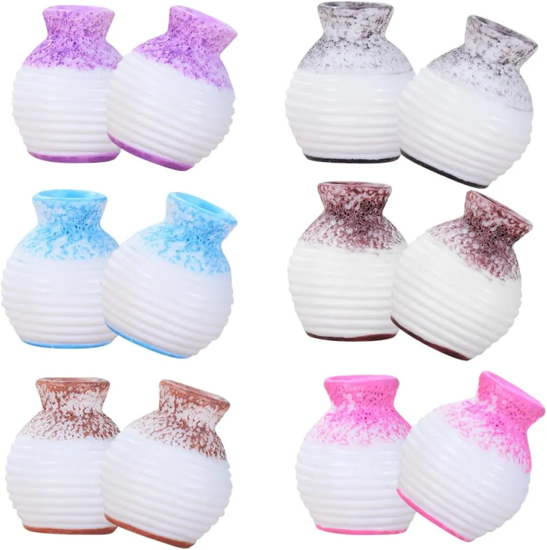 STOBAZA 5sets Doll House Flower Bottle Decoration Miniature Desktop Ornament Mini House Flower Vase 12pcs*5