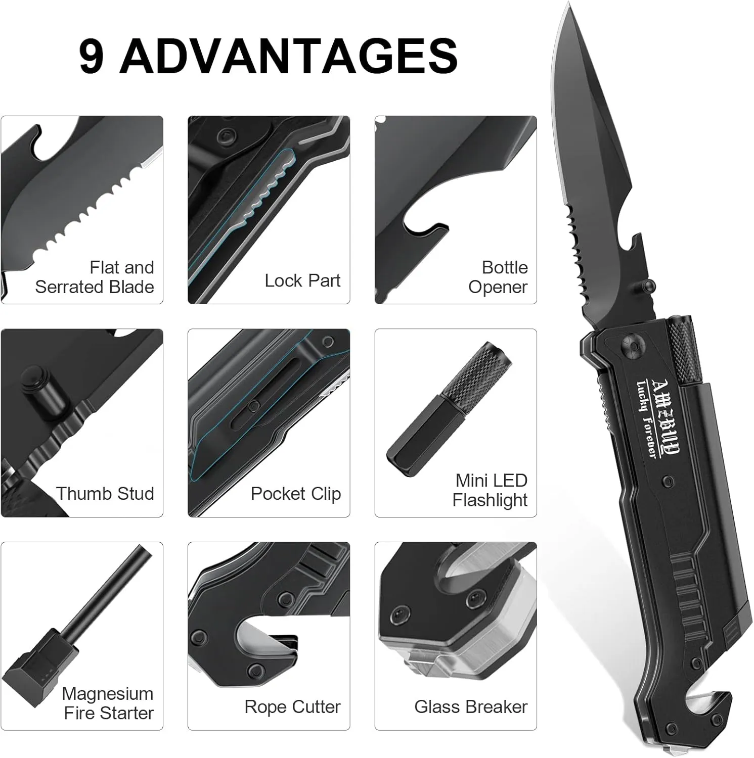 Stocking Stuffers for Men Dad Gifts 7-In-1 Multi Tool Camping Fishing Multitool Gadgets Birthday Christmas Gift for Women Adults Him Boyfriend Husband