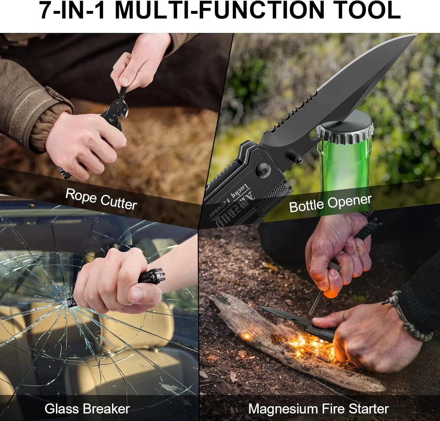 Stocking Stuffers for Men Dad Gifts 7-In-1 Multi Tool Camping Fishing Multitool Gadgets Birthday Christmas Gift for Women Adults Him Boyfriend Husband