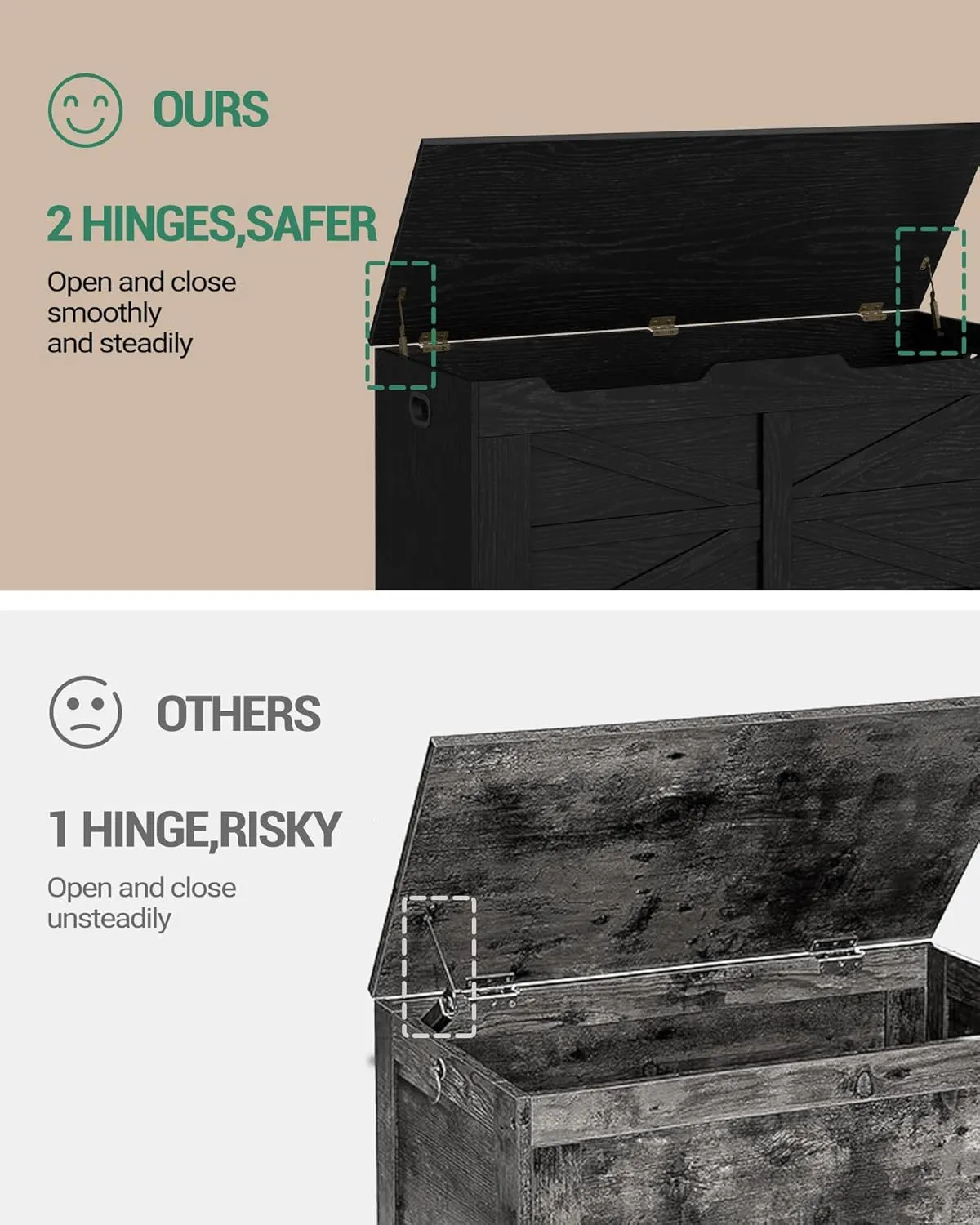 Storage Chest, Storage Trunk, Wooden Storage Bench - 35.4" Lift-Top Storage Organizer with 2 Safety Hinges, Shoe Bench for Entryway, Bedroom, Living Room, Black SB03404X
