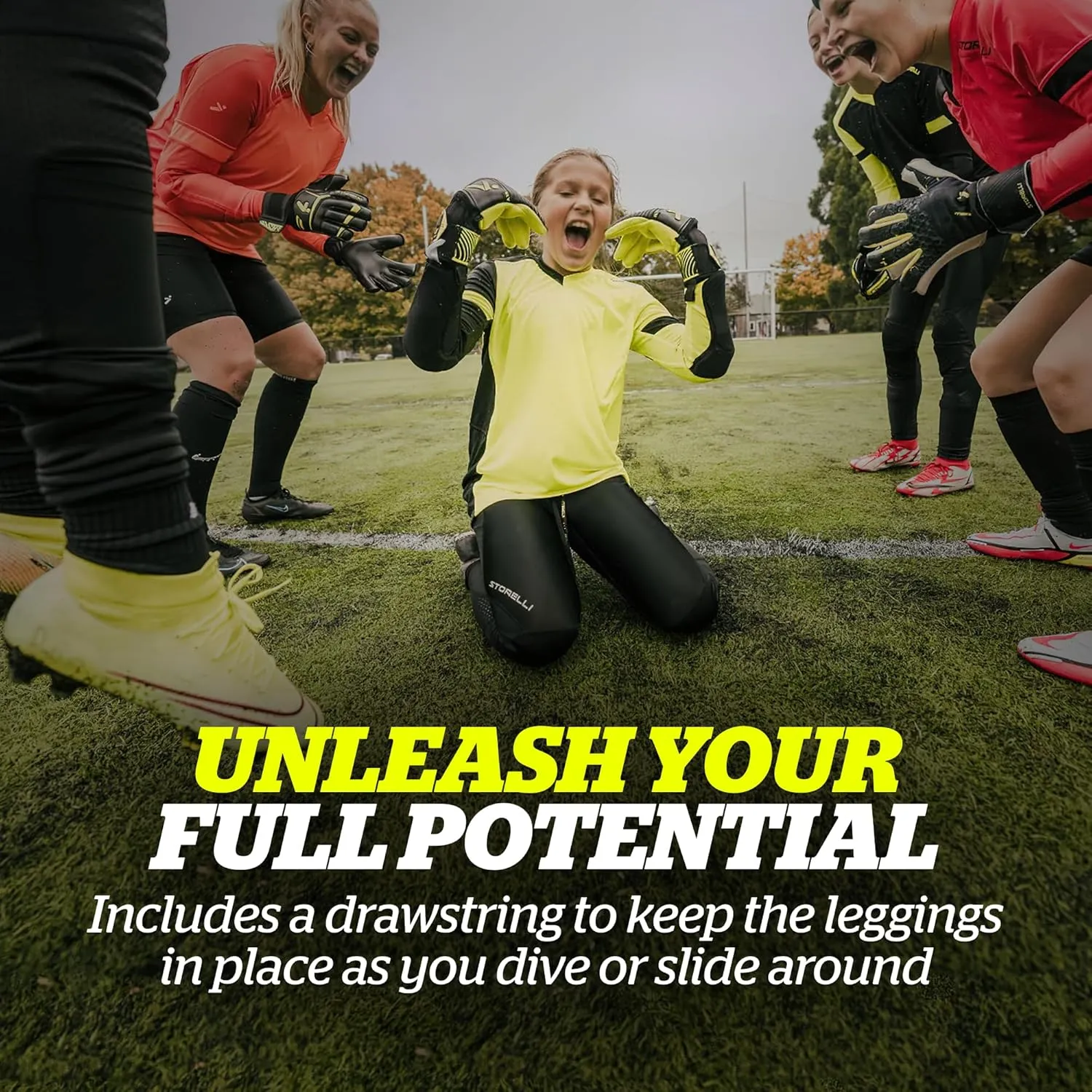 Storelli Women’s Bodyshield Turf Burn Leggings, Premium Turf Burn Protection for Knees, HIPS, and Calves, Form-Fitted Design