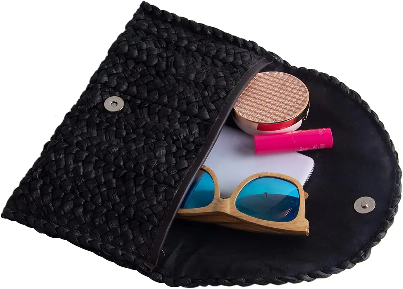 Straw Clutch Purses for Women Summer Beach Bags Envelope Woven Clutch Handbags