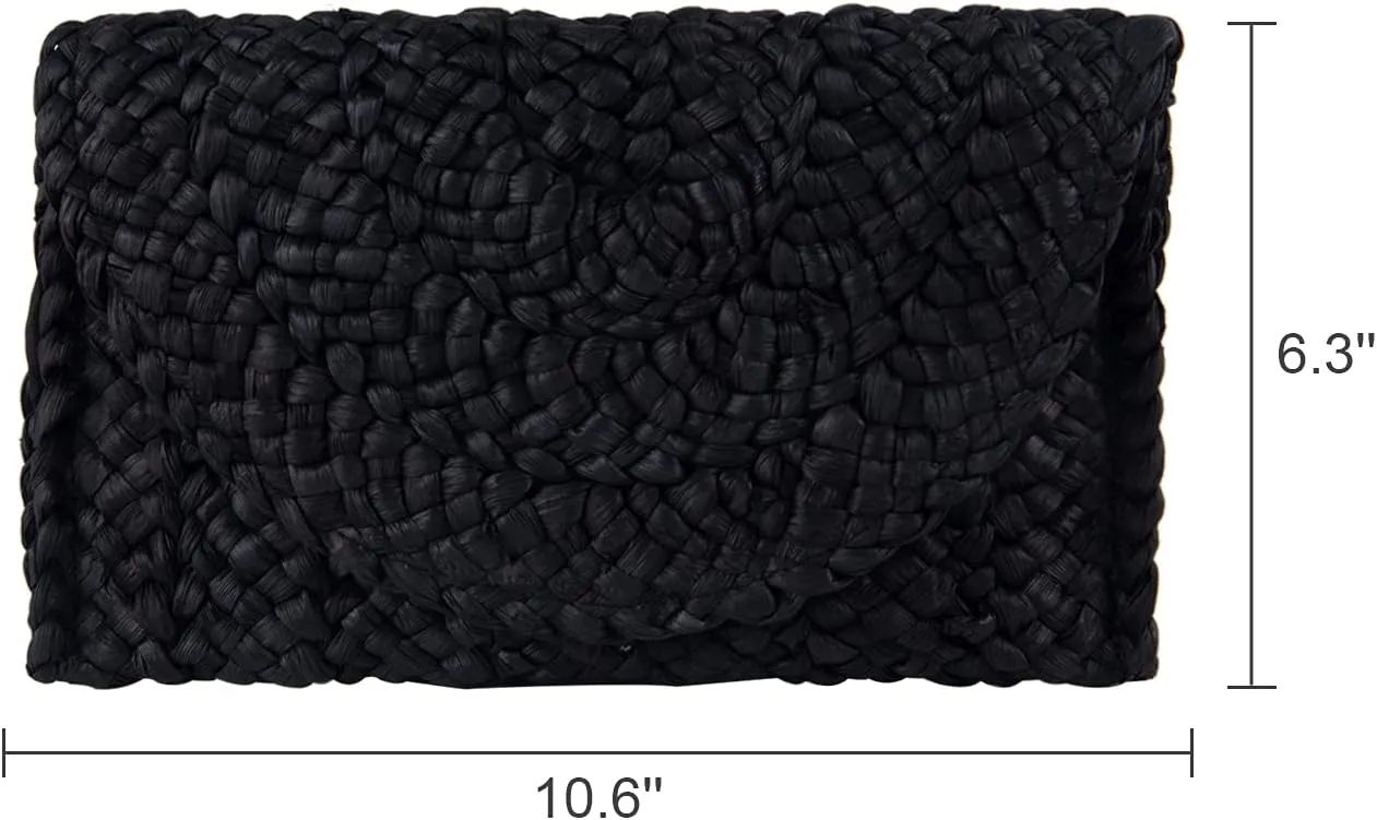 Straw Clutch Purses for Women Summer Beach Bags Envelope Woven Clutch Handbags