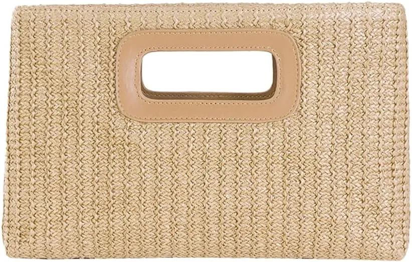 Straw Woven Clutch Purses for Women Boho Shoulder Bags Ladies Crossbody Handbag with Chain for Travel Holiday 2025