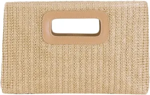 Straw Woven Clutch Purses for Women Boho Shoulder Bags Ladies Crossbody Handbag with Chain for Travel Holiday 2025