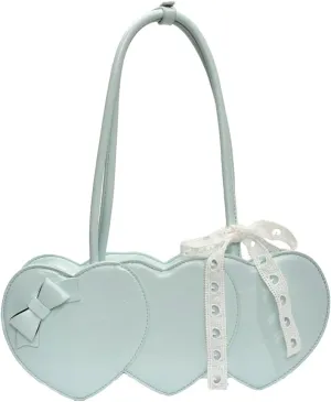 Stylish Shoulder Bag Purses for Women Heart-shaped Hobo Bags Ladies Clutch with Bowknot Ribbon Accessory