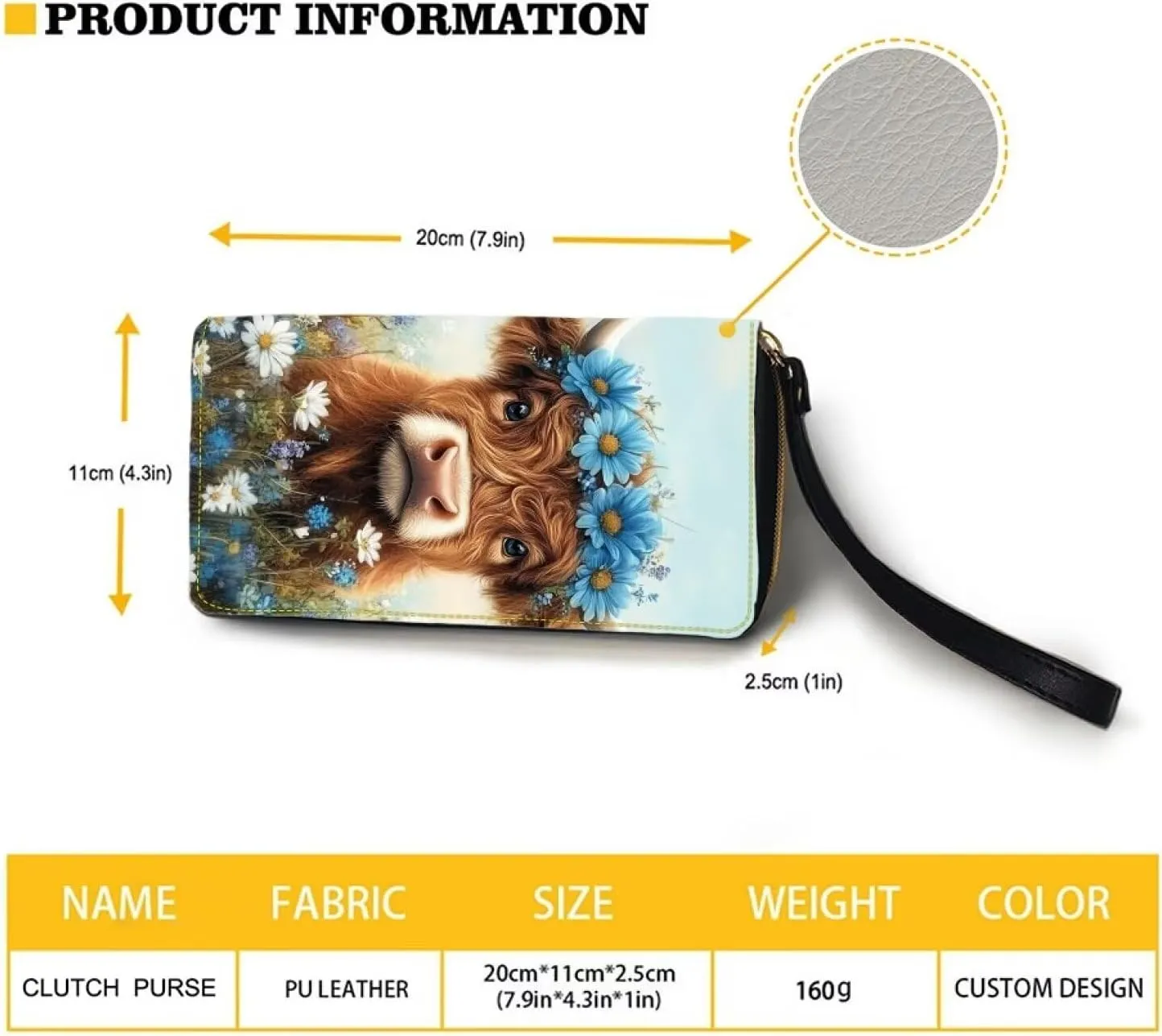 Sunflower Wallet for Women Around Zipper Long Purse Travel Clutch Bag