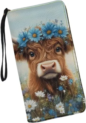 Sunflower Wallet for Women Around Zipper Long Purse Travel Clutch Bag