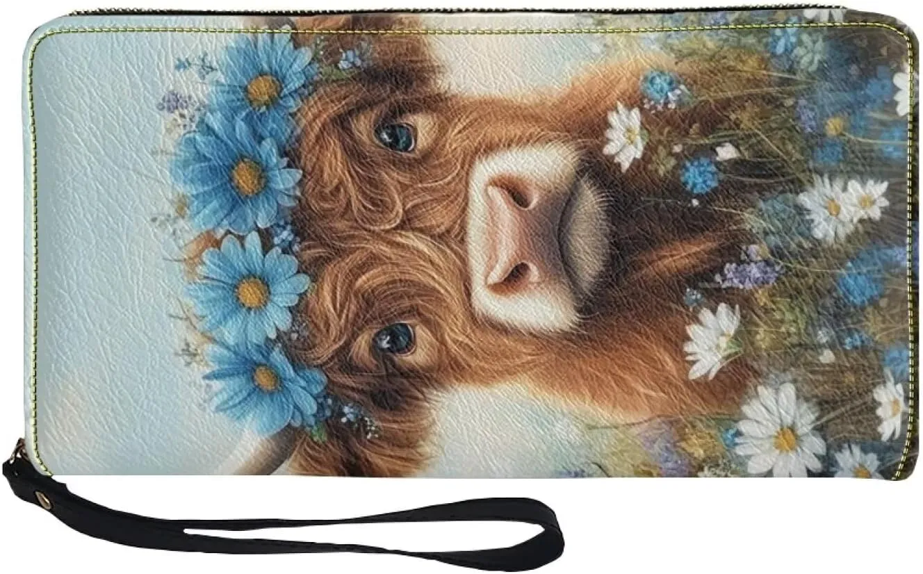 Sunflower Wallet for Women Around Zipper Long Purse Travel Clutch Bag