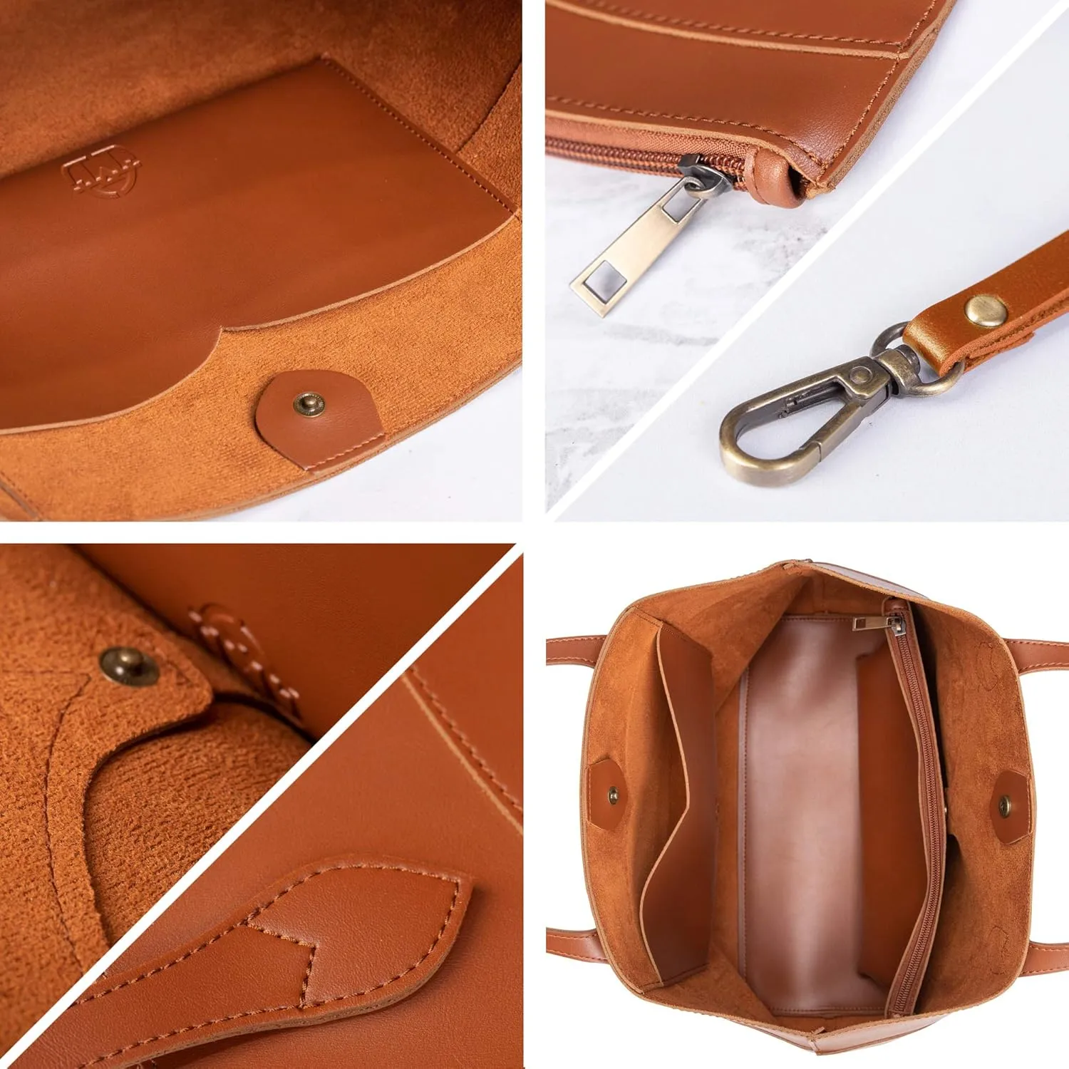 SUNLIGHT LEAVES Tote Bag For Women Vegan Leather Simple Vintage Shoulder Retro Handbag Classic A4 Purse