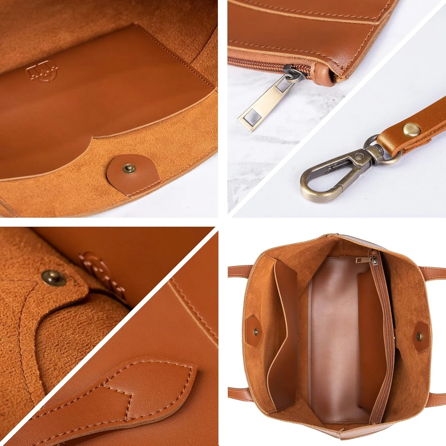 SUNLIGHT LEAVES Tote Bag For Women Vegan Leather Simple Vintage Shoulder Retro Handbag Classic A4 Purse