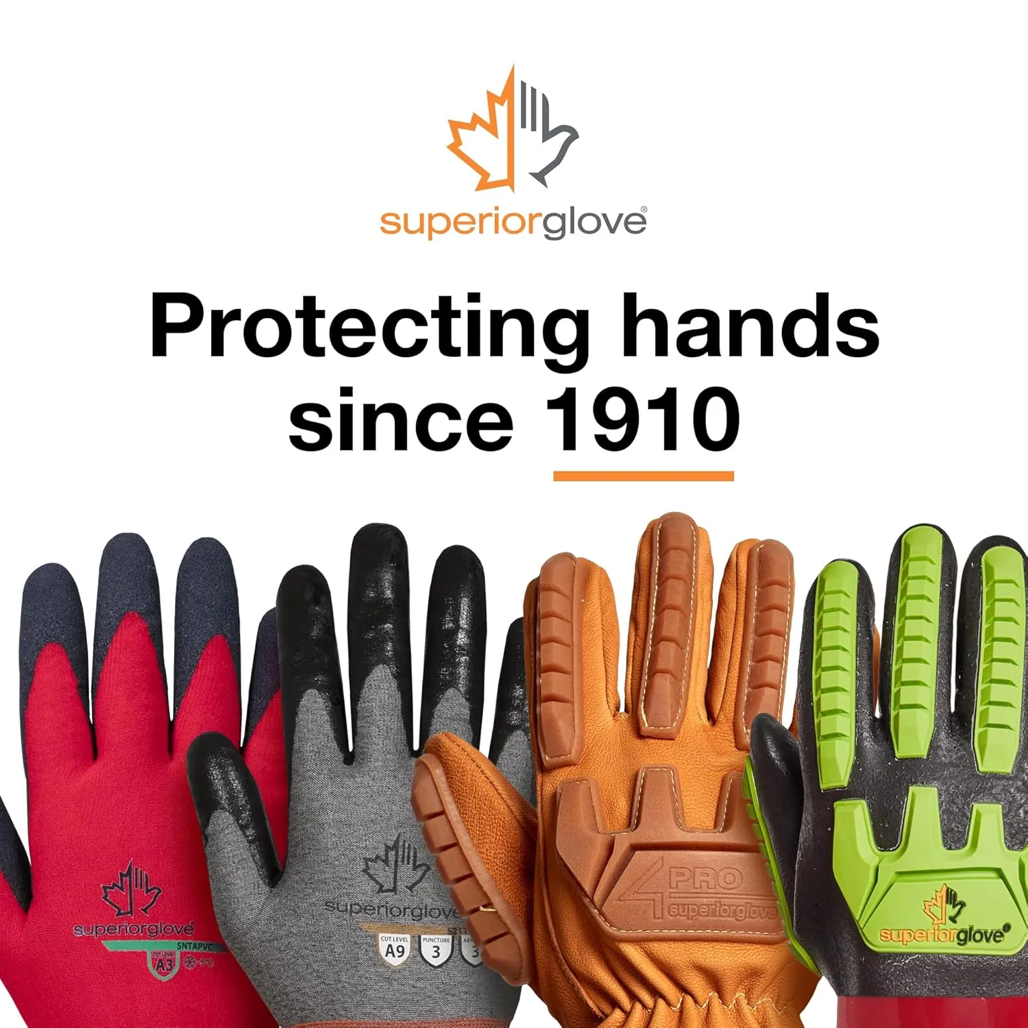 Superior Glove Endura Cut and Water Resistant Leather Work Gloves for Men & Women – 378GOBKL X-Large (Pack of 1 Pair)