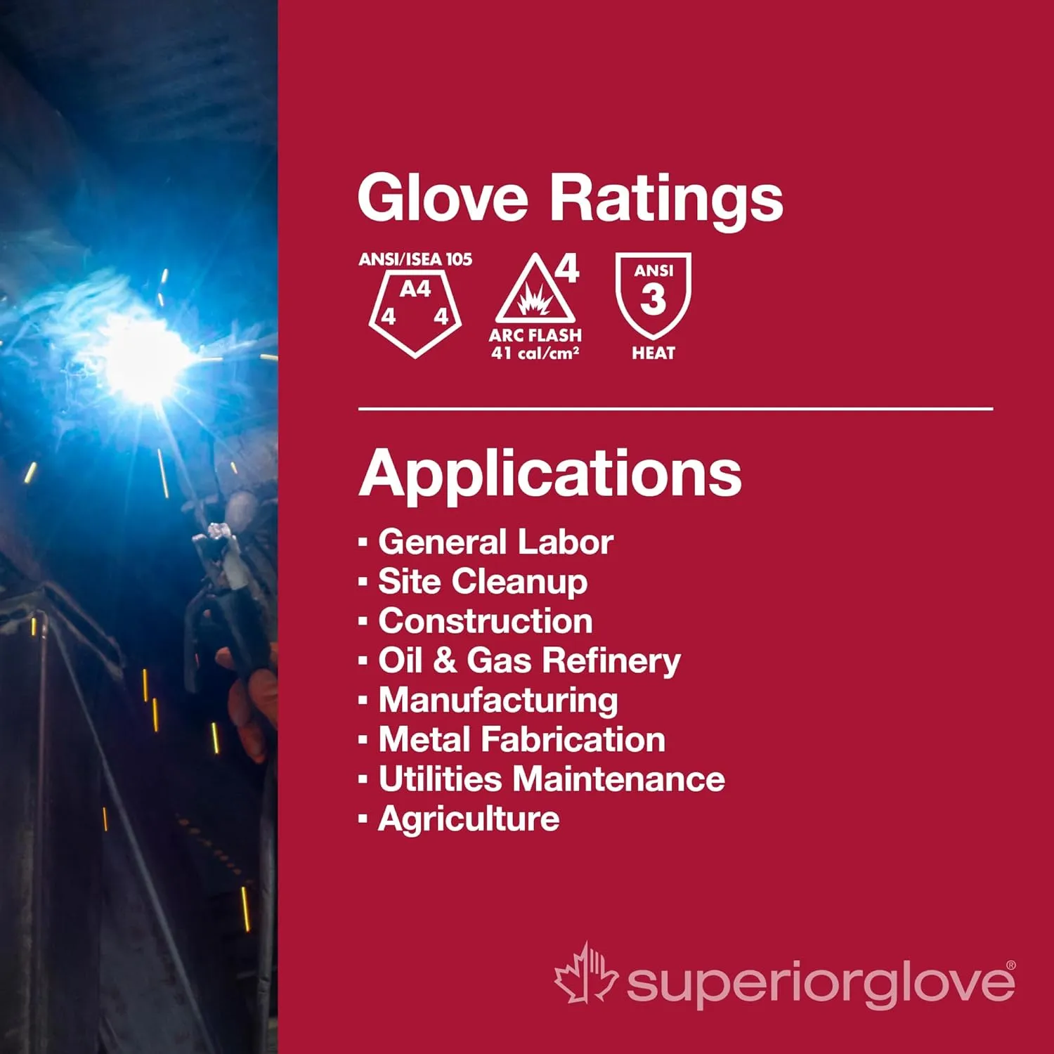 Superior Glove Endura Cut and Water Resistant Leather Work Gloves for Men & Women – 378GOBKL X-Large (Pack of 1 Pair)