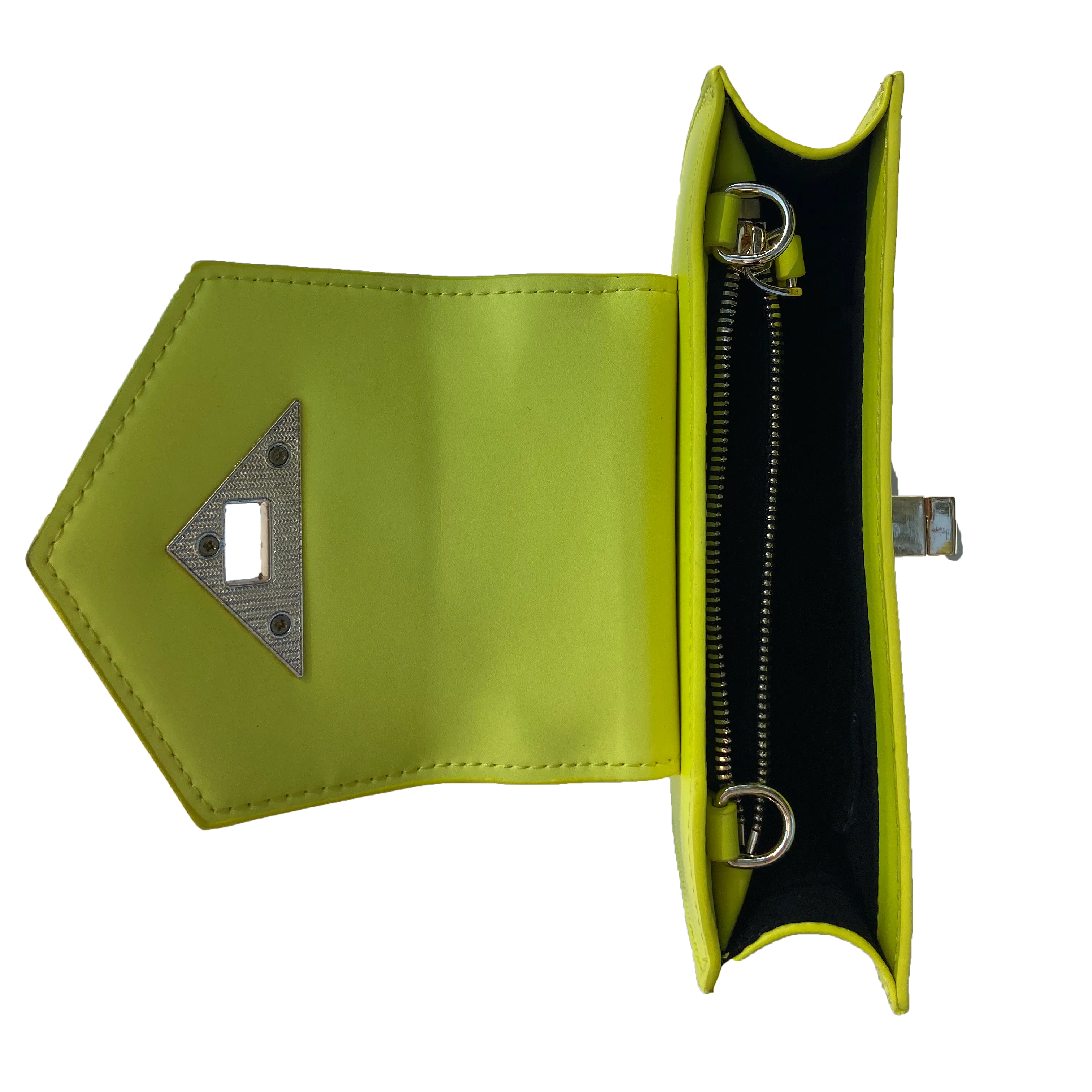 SUSU Bright Yellow Mini Crossbody Purse Chain Strap Leather Wristlet Women's Handbag
