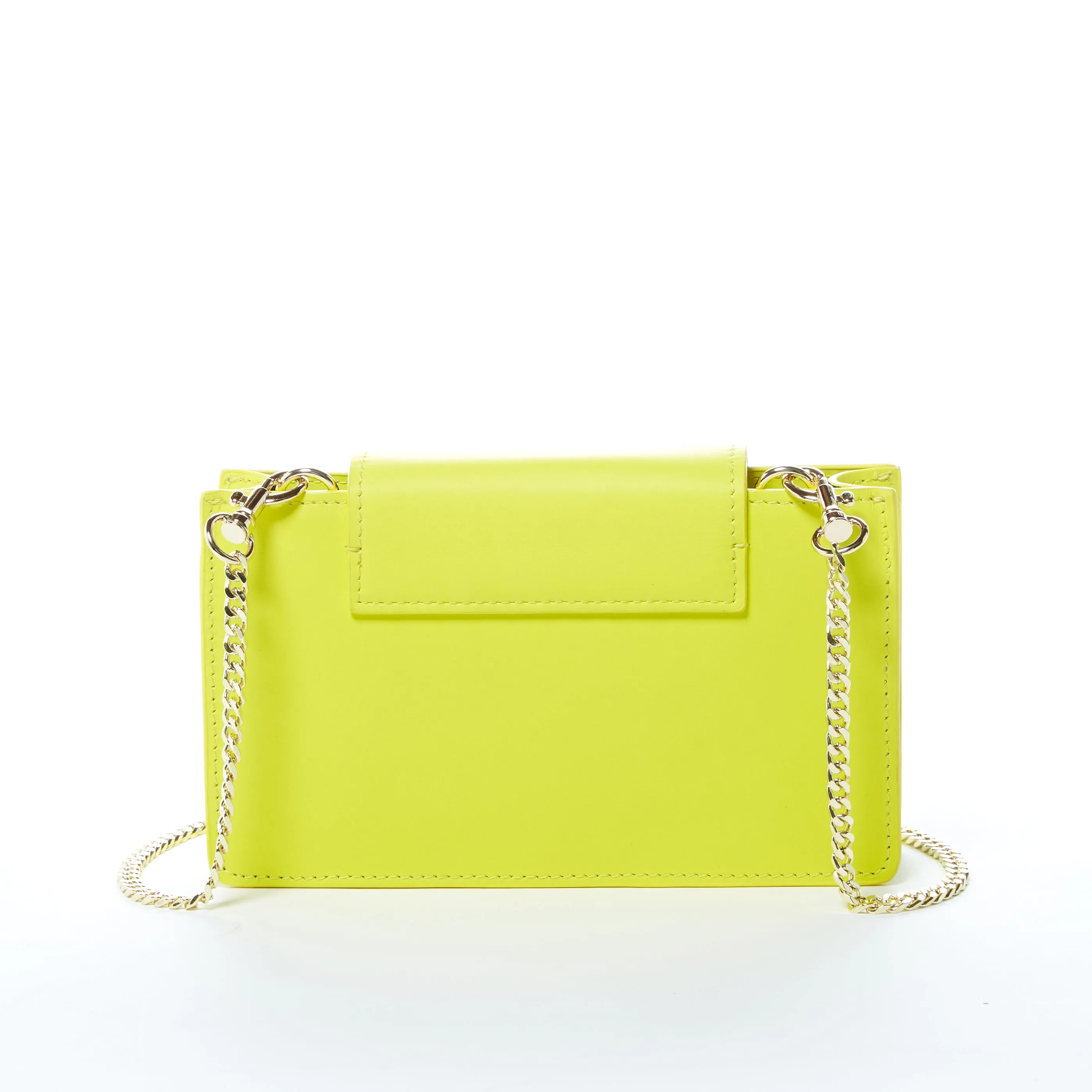 SUSU Bright Yellow Mini Crossbody Purse Chain Strap Leather Wristlet Women's Handbag