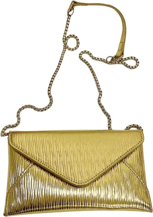 SweatyRocks Women's Metallic Crossbody Bag Flap Magnet Chain Strap Mini Envelope Evening Purse