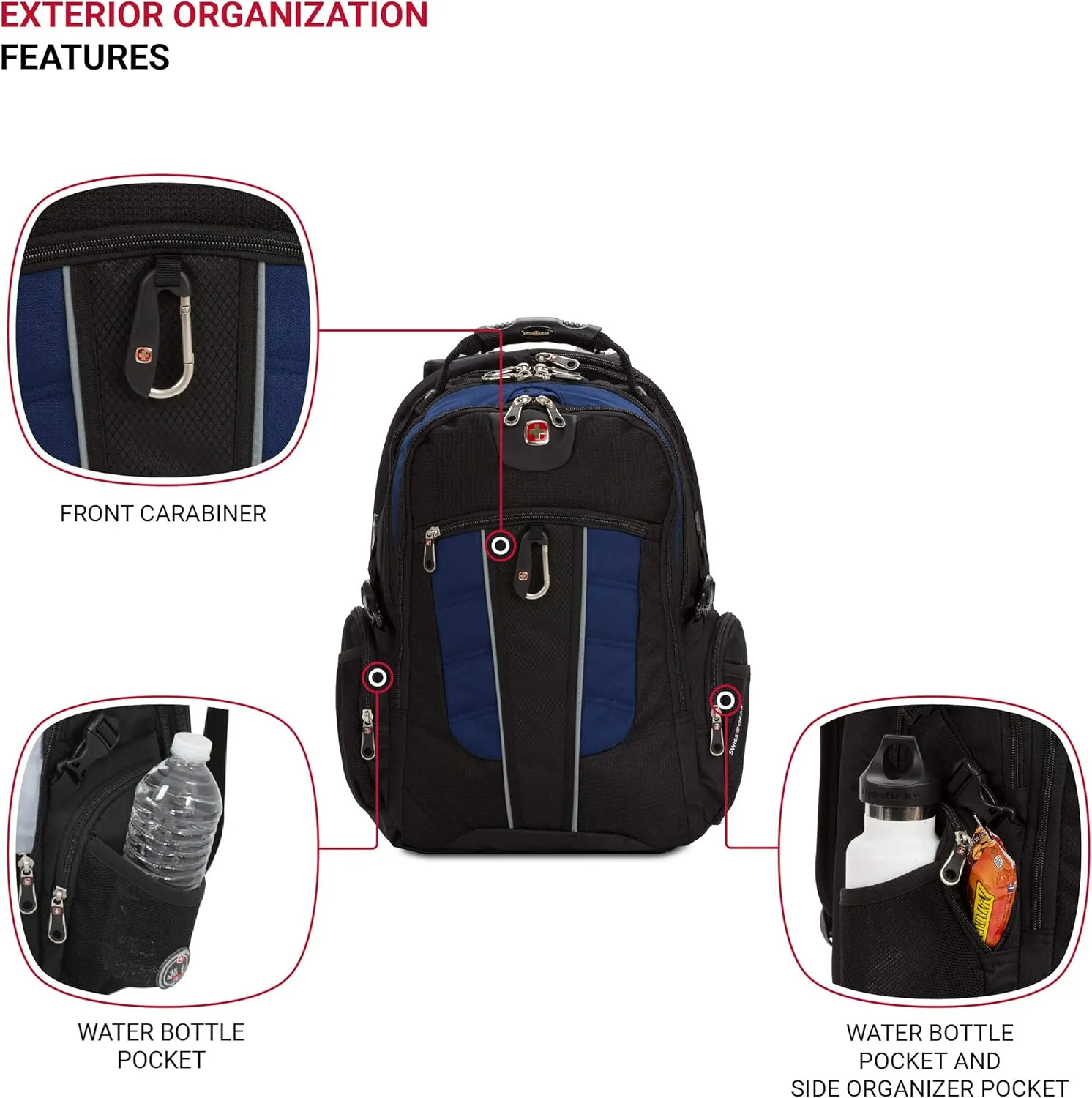 SWISSGEAR 1753 ScanSmart Laptop Backpack. Abrasion-Resistant & Travel-Friendly Laptop Backpack (Black/Navy)